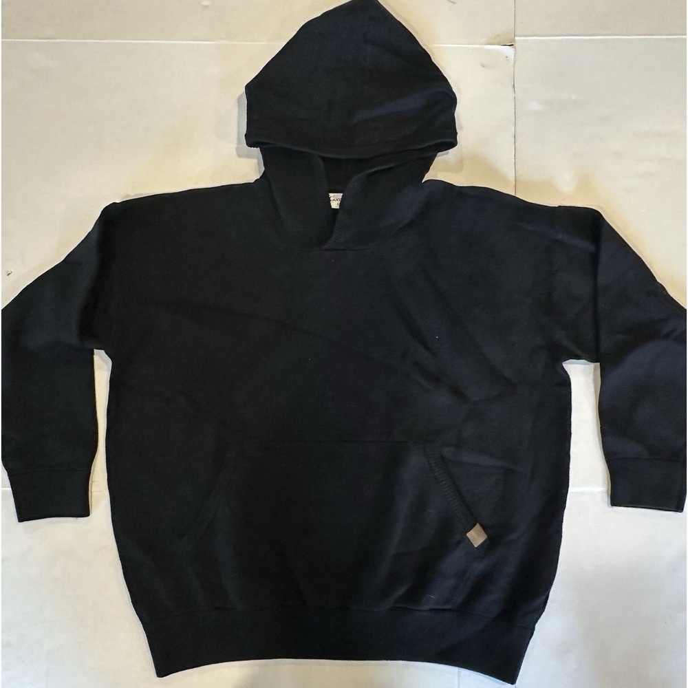 Comfrt Sweater Hooded Black Front Pocket
